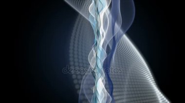 Parçacık dalgası nesnesinin ağır çekimde fantastik video animasyonu, 4096x2304 döngü 4K