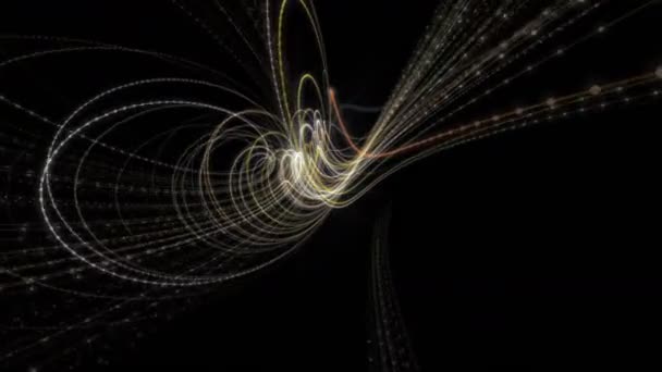 Футуристическая видеоанимация с светящимся объектом частицы в замедленной съемке, 4096x2304 петля 4K — стоковое видео