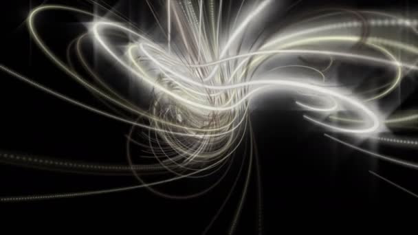 Futuristické video animace s zářící objekt částic v pomalém pohybu, 4096 × 2304 smyčka 4k — Stock video