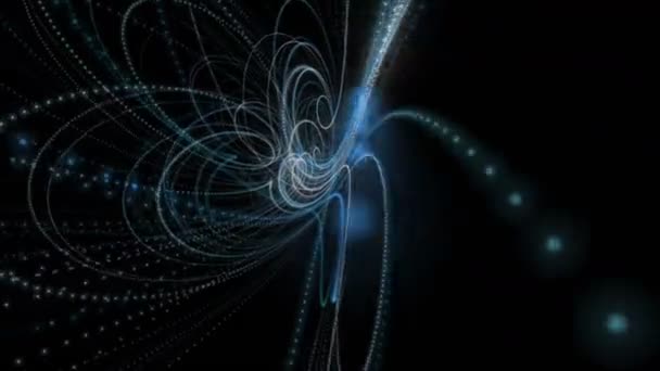 Futurystyczny animacji wideo z świecące obiektu cząstek w zwolnionym tempie, 4096 x 2304 pętli 4k — Wideo stockowe