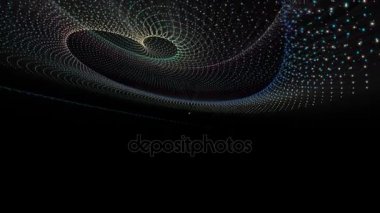 Parlayan parçacık nesne ve yavaş hareket, 4096 x 2304 döngü 4k ile fütüristik video animasyon