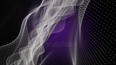 Fantastik video animasyon parçacık dalgası nesne ve arka plan ağır çekimde, 4096 x 2304 döngü 4 k renk