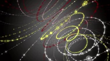 Parçacık şeritli nesne ile fantastik video animasyonu yavaş çekimde, 4096x2304 döngü 4K