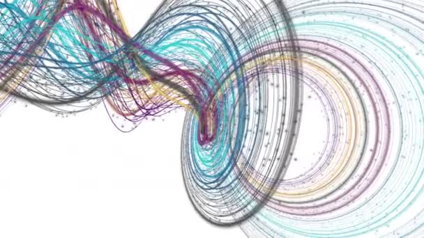 Fantastische Animation mit Streifenobjekt und Partikeln in Zeitlupe, 4096x2304 loop 4k — Stockvideo