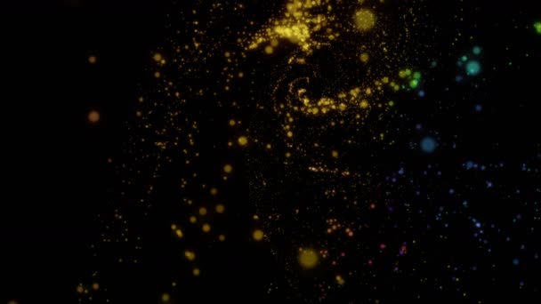 Futurisztikus animáció lassítva, 4k 4096 x betű 2304 hurok izzó részecske objektummal — Stock videók