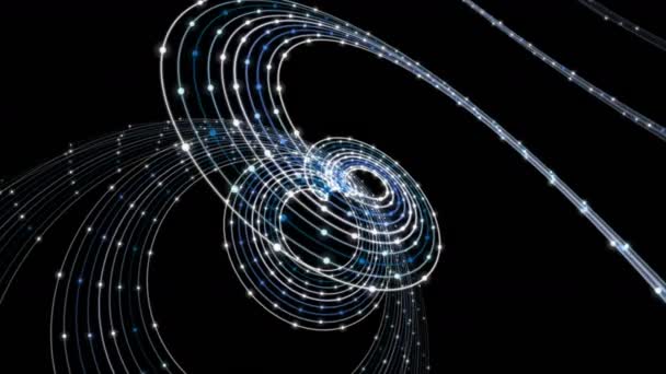 Φανταστικό animation με αντικείμενο λωρίδα σωματιδίων σε αργή κίνηση, 4096 x 2304 βρόχο 4k — Αρχείο Βίντεο