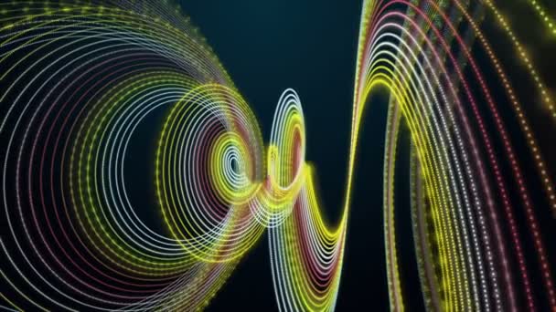 Futuristische animatie met gloeiende deeltjes stripe object in slow motion, 4096 x 2304 lus 4k — Stockvideo
