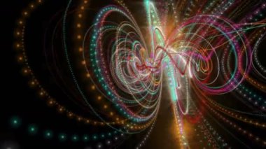 Parlayan parçacık Şerit nesne yavaş hareket, 4096 x 2304 döngü 4k ile fütüristik animasyon