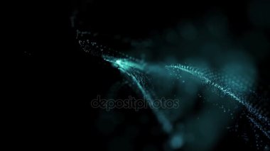 Yavaş, 4096 x 2304 döngü 4k parlayan parçacık nesnesiyle fütüristik video animasyon
