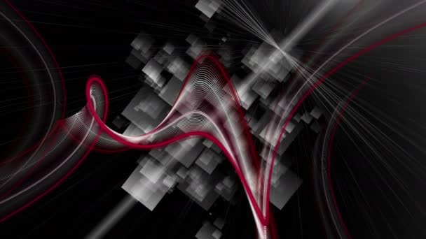 Futuristische Videoanimatie Met Deeltje Stripe Object Knipperend Licht Slow Motion — Stockvideo