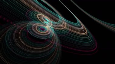 Parçacık şeritli nesne ile fantastik video animasyonu yavaş çekimde, 4096x2304 döngü 4K