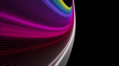 Yavaş çekimde çizgili nesne ile fantastik video animasyonu, 4096x2304 döngü 4K