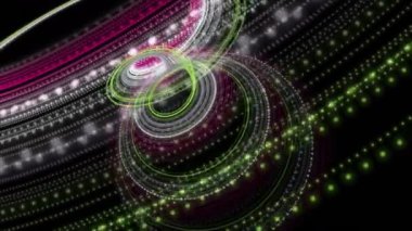 Parçacık şeritli nesne ile fantastik video animasyonu yavaş çekimde, 4096x2304 döngü 4K