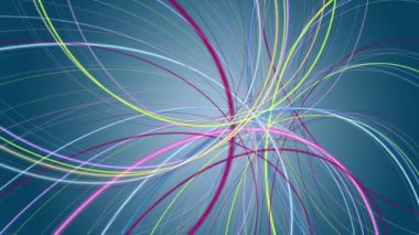 Yavaş çekimde çizgili nesne ile fantastik video animasyonu, 4096x2304 döngü 4K