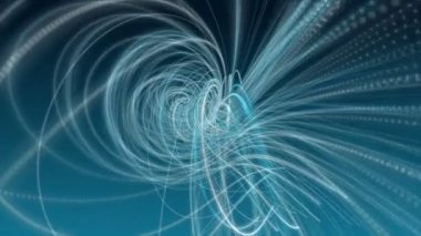 Parçacık şeritli nesne ile fantastik video animasyonu yavaş çekimde, 4096x2304 döngü 4K