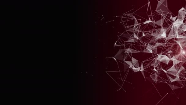 Animation vidéo puissante avec des objets triangulaires et lumière clignotante au ralenti, boucle 4096x2304 4K 