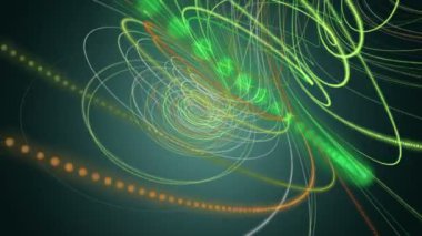 Parçacık şeritli nesne ile fantastik video animasyonu yavaş çekimde, 4096x2304 döngü 4K