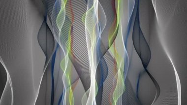 Parçacık dalgası nesnesinin ağır çekimde fantastik video animasyonu, 4096x2304 döngü 4K