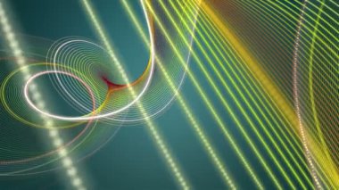 Parçacık şeritli nesne ile fantastik video animasyonu yavaş çekimde, 4096x2304 döngü 4K