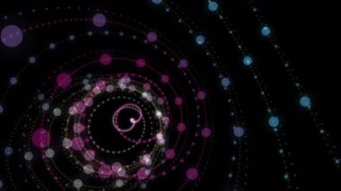 Parçacık şeritli nesne ile fantastik video animasyonu yavaş çekimde, 4096x2304 döngü 4K