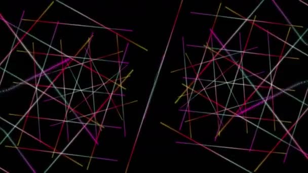 Futuristisk Video Animation Med Partikel Stripe Objekt Och Blinkande Ljus — Stockvideo
