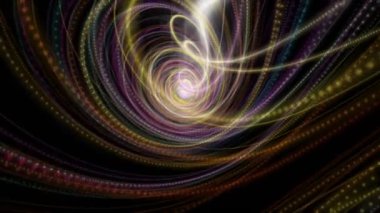 Parlayan parçacık şeritli nesne ile gelecek video animasyonu, 4096x2304 döngüsü 4K