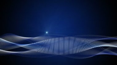 Parçacık Şerit nesne ve 4096 x 2304 döngü 4k yavaş çekimde yanıp sönen ışık ile fütüristik video animasyon