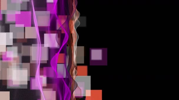Видеоанимация Волновым Объектом Квадратиками Замедленной Съемке Пространством Текста 4096Х2304 Пикселей — стоковое видео