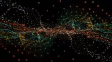 Parçacık dalgası nesne hareket, 4096 x 2304 döngü 4k ile fantastik video animasyon