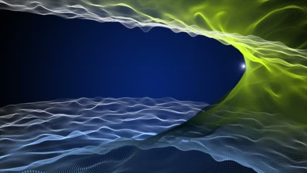 Futuristische Eco Videoanimatie Met Wave Object Knipperend Licht Slow Motion — Stockvideo