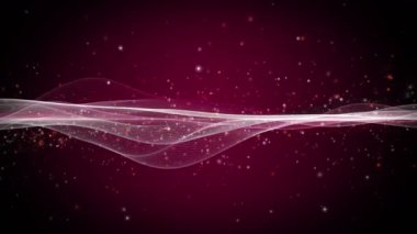 Yavaş çekimde dalga nesnesi ve sim parçacıkları ile romantik video animasyonu, 4096x2304 döngü 4K