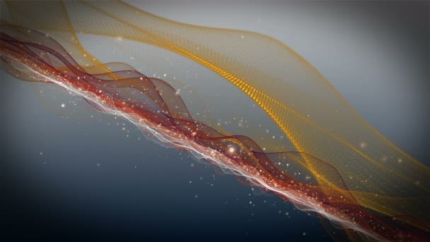 Fantastische Video Animatie Met Wave Object Glitter Deeltjes Slow Motion — Stockvideo