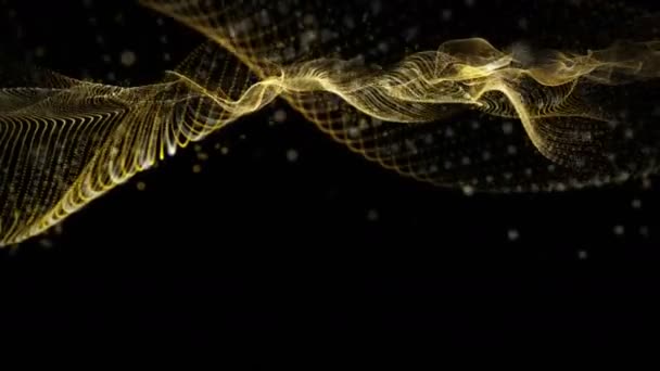 Animación Video Futurista Con Ondas Partículas Cámara Lenta 4096X2304 Loop — Vídeo de stock