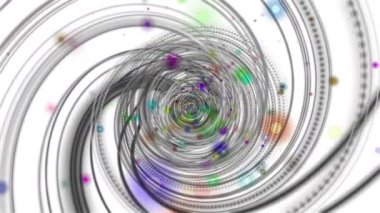 Çizgili nesne ile fantastik video animasyonu ve yavaş çekimde titreşen parçacıklar, 4096x2304 döngü 4k