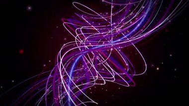 Çizgili nesne ile gelecek video animasyonu ve ağır çekimde ışıldayan parçacıklar, 4096x2304 döngü 4k
