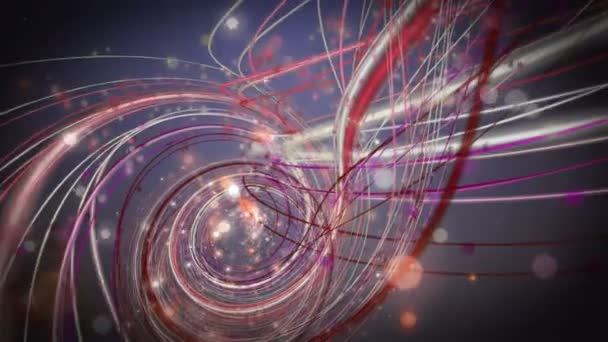 Fantastique animation vidéo avec objet rayé et particules scintillantes au ralenti, boucle 4096x2304 4K 