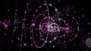 Çizgili nesne ve titreşen parçacıklarla romantik video animasyonu, 4096x2304 döngü 4k