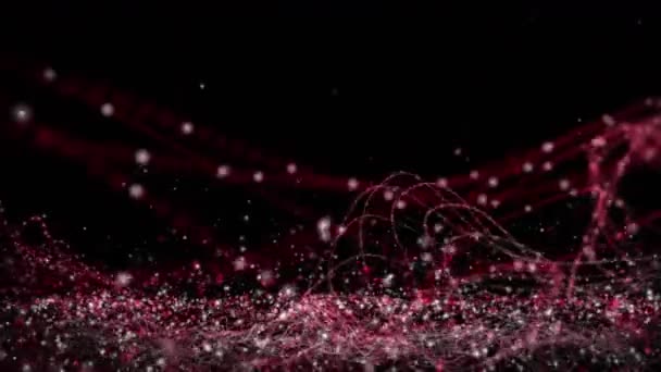 Futuristic Video Animation Wave Object Flickering Particles Slow Motion 4096X2304 — Stock Video