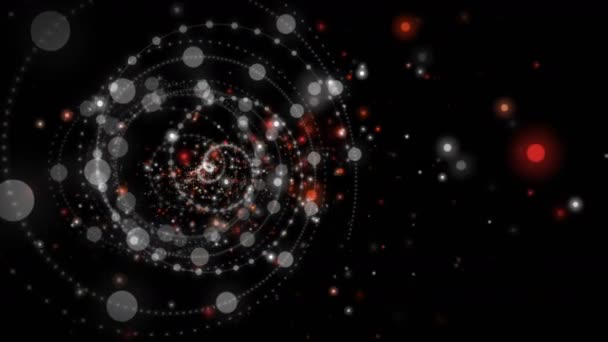 Futuristisk Video Animation Med Rand Objekt Och Glittrande Partiklar Slow — Stockvideo