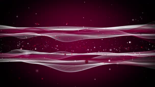 Romantische Video Animatie Met Wave Object Glitter Deeltjes Slow Motion — Stockvideo