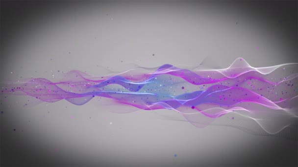 Romantische Video Animatie Met Wave Object Glitter Deeltjes Slow Motion — Stockvideo