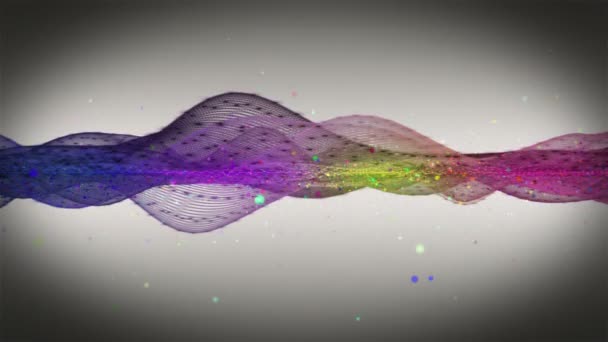 Fantástica Animación Vídeo Con Objeto Onda Partículas Purpurina Cámara Lenta — Vídeo de stock