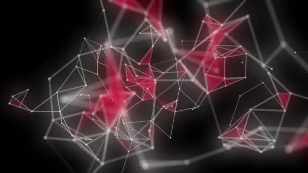Futuristische Plexus Videoanimation Mit Leuchtenden Dreiecken Zeitlupe 4096X2304 Loop — Stockvideo