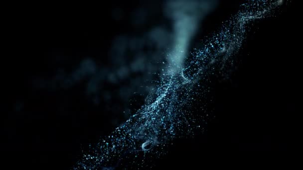 Futuristic Video Animation Wave Object Glitter Particles Slow Motion 4096X2304 — Stock Video