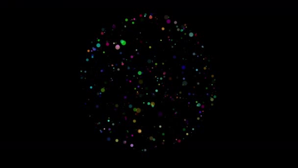 Fantástica Esfera Abstracta Animación Vídeo Con Partículas Brillantes Cámara Lenta — Vídeos de Stock