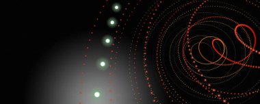 Gelecekçi parçacık panorama arkaplan tasarımı çizimi