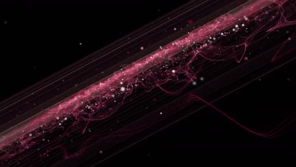 Επικίνδυνο Video Animation Κυματικό Αντικείμενο Και Σωματίδια Ρίγες Αργή Κίνηση — Αρχείο Βίντεο