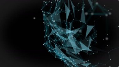 Yavaş çekimde parıldayan üçgenlerle gelecekteki pleksus video animasyonu, 4096x2304 döngüsü 4K