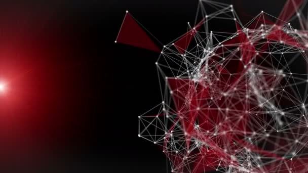 Мощная Видео Анимация Плекса Светящимися Треугольниками Замедленном Движении Свете 4096X2304 — стоковое видео