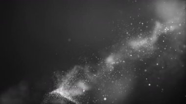 Dalga nesnesi ile sihirli video animasyonu ve yavaş çekimde ışıldayan parçacıklar, 4096x2304 döngü 4K